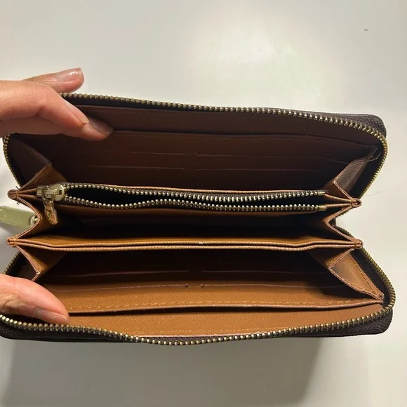 Louis Vuitton Brown Monogram Zip Wallet - Picture 3 of 4
